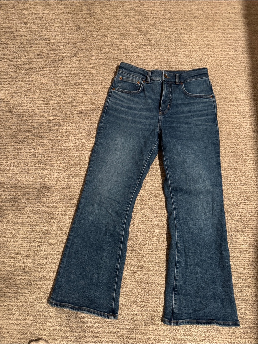 Madewell The Petite Vintage Flare Crop Jean Larkwood Wash $148 Size 26P